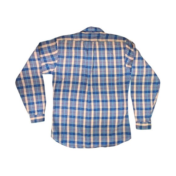 Vintage Levi's Plaid Fitted Shirt Men Medium Long Sleeve Button-Up Blue Korea - Picture 2 of 5